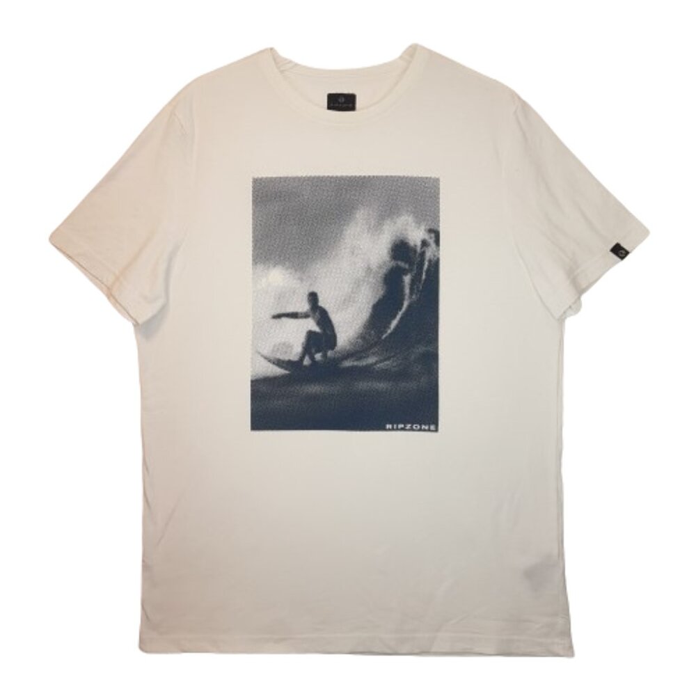 Vintage RIP ZONE Tee Shirt Large US L Sports Surfing Dot Matrix Graphic Tee Blue